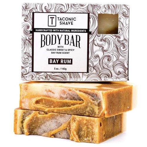 Taconic Shave Soap Bay Rum – All Natural Face and Body Soap Bar – 2 Pack Bar Soap Natural – 5Oz Scented Bay Rum Soap