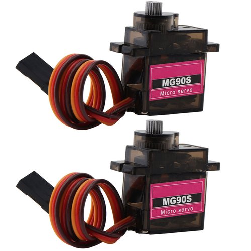 DiGiYes 2Pack MG90S Micro Servo Motor Metal Geared 9G for Helicopter Airplane Boat Smart Robot Car Controls (Control Angle 180 Degree)