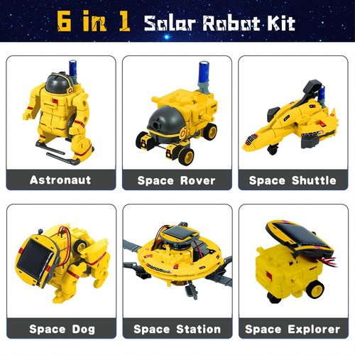STEM 6-in-1 Solar Robot Kit for Kids 8-12 Stem Building Toys, Science Educational Kit Stem Toys for Boys Age 8-12,Kids Toys Birthday Gifts for 8 9 10 11 12 Years Old Boys Girls Teens