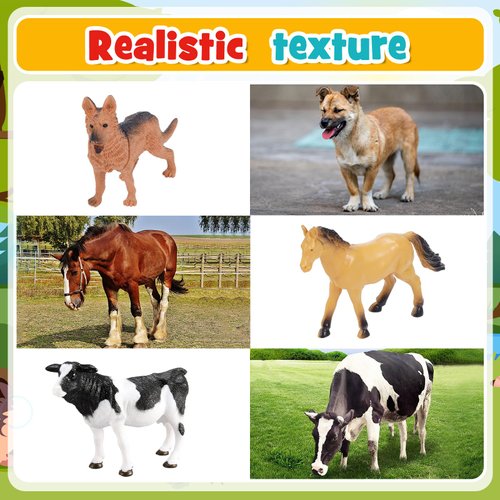 ZapWhiz Farm Animal Toys for Toddlers 1-3-5, Animals Figures Tractor Toys for 1 2 3 4 5 Year Old Boys Girls Gifts Farm Playset Educational Learning Toys for Toddler Christmas Kids Gifts