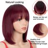 Spotlight Ombre Burgundy Red Bob Human Hair Wigs with Bangs 10 Inch Ombre Red Short Bob Wigs With Bangs 180% Density (Ombre Red, TT1B/99J Color)