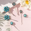 Framendino, 9 Pack 3 Styles Western Turquoise Flowers Hair Clips Turquoise Retro Hair Pins Cowgirl Hair Accessories for Women