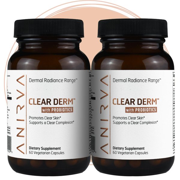 ANIRVA 2-Pack Acne Pills with Zinc for Adults, Acne Pill for Hormonal Acne, Zinc Pills for Acne Treatment, Probiotics for Acne, Zinc Supplements for Adult Acne Clear Derm with Probiotics