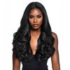 Allbell Long Wavy T Part Lace Front Wigs for Black Women Body Wave Natural Black Hair Middle Part 13x4x1 HD Lace Wig Synthetic Heat Resistant Fiber