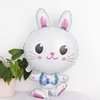 Dzrige Easter Bunny Balloons Rabbit Foil Balloons for Easter Decorations Birthday Animal Farm Themed Baby Shower Party Decors,23.6x15.7 Inch,3 Pcs