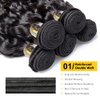 QTHAIR 14A Brazilian Water Wave Human Hair Bundle 1 Bundle 100g 20inch Water Wave Hair Extensions Curly Wave Bundles 1B# color Brazilian Water Wave Human Hair Weave