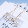 Allereyae Vintage Crystal Dangle Earrings Long Bar Drop Earrings Cz Rhinestone Earrings Gold Long Wire Earrings Jewelry for Women