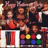 Halloween Family Makeup Kits, 8 Colors Face Paint Palette, Black White Red Liquid Face Paint Tube, Liquid Fake Blood, For Halloween Costume Makeup, Wounds, Injuries Blood