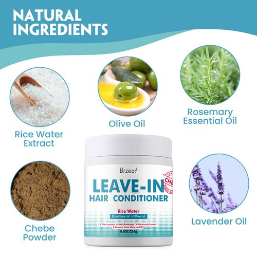 Brzeaf Chebe Leave In Conditioner for Hair Growth(8.8 OZ), Prevent Hair Loss, Chebe Leave In Conditioner, Deter Hair Breakage, for Women and Men
