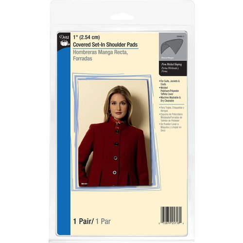 Dritz 1" Covered Set Shoulder Pads, 1-Inch, Black