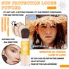 2 Pcs Mineral Sunscreen Setting Powder SPF50 PA++ for Face,Long-Lasting Oil Control Sunscreen Brush Powder,Matte Transparent Facial Powder Sunscreen,All Skin