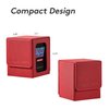 Mage Tech Commander Deck Box Lite - Card Display with Mini Snap Card Holder & Removable Cover, Fits 100+ Single-Sleeved Cards, Ideal for MTG, PTCG, OPCG, SWU & More(Red)