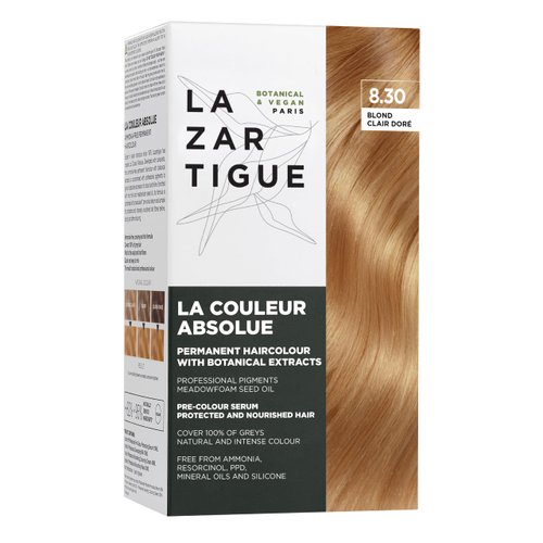 Lazartigue La Couleur Absolue, Permanent Hair Color with Botanical Extracts, Light Golden Blond, ...