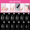 UNA GELLA Almond Gel x Nail Tips, 504PCS Pre Etched Clear Fake Nails Tips Medium Almond Shape - 12 Sizes Full Cover Soft Acrylic Press On Nail Extensions No C Curve Gift for Diy at Home