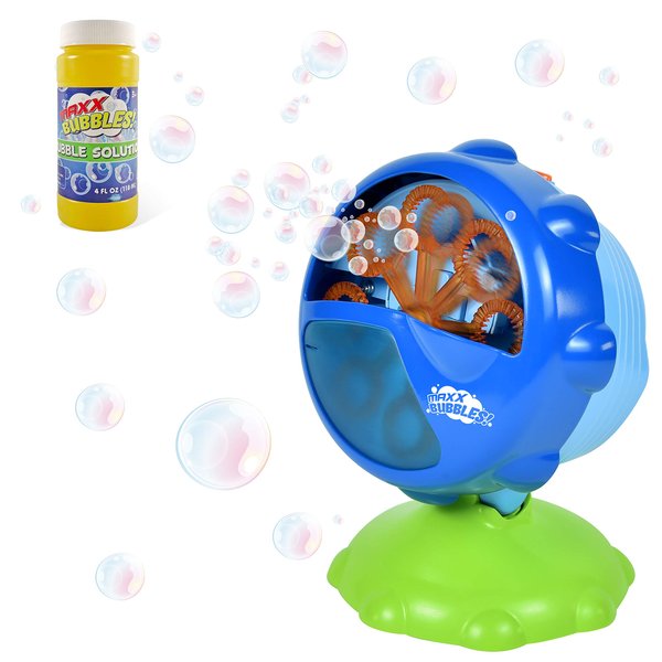 Maxx Bubbles Automatic Bubble Machine – Durable Outdoor Bubble Blower for Kids | LED Light with Adjustable Angle for Parties – Sunny Days Entertainment