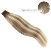 Sassina 16 Inch Invisible Tape in Hair Extensions Human Hair Rooted Brown to Blonde Real Hair Extensions Tape in Double Side Glue in Real Hair Extensions 50g 20pcs/per set, R3-8P/613