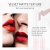 4 Colors Matte Lipstick, Lip Tint Lip stain, Labiales Mate Velvet Lipstick 24 hours Long Lasting & Waterproof Tube Lipstick, Red Moisturizer Smooth Lip Stick Cosmetic