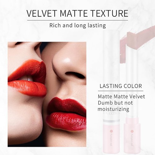 4 Colors Matte Lipstick, Lip Tint Lip stain, Labiales Mate Velvet Lipstick 24 hours Long Lasting & Waterproof Tube Lipstick, Red Moisturizer Smooth Lip Stick Cosmetic