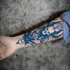 Oottati 2 Sheets Semi Permanent Waterproof Temporary Tattoos, 2 Weeks Long Last, 100% Plant-Based Ink Infinity Realistic Stickers, Skull Samurai