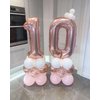Rose Gold 10 Number Balloons, 40 Inch Giant Number 10 Balloons Foil Mylar Helium Rose Gold Number Balloons for 10th Birthday Party Supplies Anniversary Event Celebration Decorations