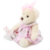 Oitscute Small Baby Teddy Bear with Cloth Cute Stuffed Animal Soft Plush Toy 10" (Pink Dress with Rabbit)