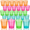 DecorRack 2 Oz Neon Shot Glasses, 24 Plastic Shot Cups, Disposable Party Cups, Mini Cups Shot Glasses (24 Pack)