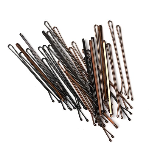 RED by Kiss Bobby Pins, Hair Pins for Women Girls Lady Kids, Flat Design Hair Grip Barrette Hairclip Hair Accessories (2 3/4"(Bronze&Black))