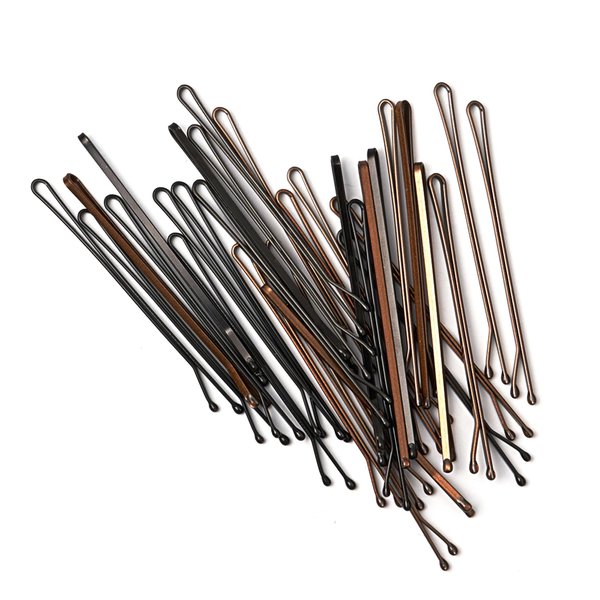 RED by Kiss Bobby Pins, Hair Pins for Women Girls Lady Kids, Flat Design Hair Grip Barrette Hairclip Hair Accessories (2 3/4"(Bronze&Black))