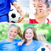 VIWIEU 14 Sheets Football Face Temporary Tattoos for Kids Boys and Girls, Children Soccer Ball Party Favor Supplies Birthday Decoration, School Prize Party Bag & Stocking Fillers