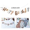 Bear Theme Happy Birthday Banner with Cute Bear Banner, Bday Party Pennant Decor, Wild One Woodland Bear First Birthday Party Supplies