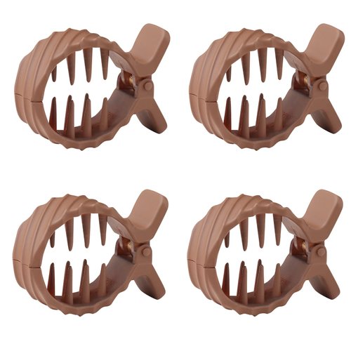 4 Pack Small Plastic Hair Claw Clips For High Ponytail Dress Up Hair Jaw for Hair Horsetail Buckle Hair Ties Ponytail Hair Cuff Hair Bands (Brown Twill)