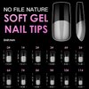 Melous Medium Square Soft Gel Nail Tips, 12 Sizes, 600 PCS, Full Cover, Matte Finish