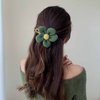 4 PCS Plush Flower Hair Clips: Elegant Ladies' Flower Duck Bill Clips and Hairpins