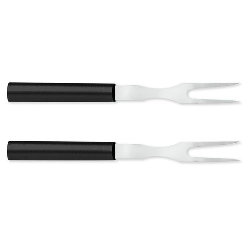 Rada Cutlery Carving Fork Stainless Steel Tine Steel Resin Made in USA, 9-1/2 Inches, Black Handle