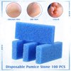 Batiyeer 100 Pcs Pumice Stone for Feet Scrubber Dead Skin Disposable Foot Pumice Foot Shower Scrubber Foot Scrubber for Heel Cuticle Callus Remover Bath Spa (Blue)