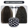 Electric Hair Steamer Cap with 2 Mode Temperature Control, Removable Washable Thermal Spa Hat for Home Hair Care (Black & White)