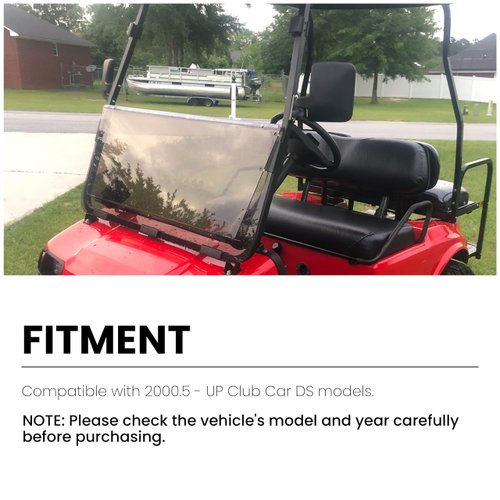 ECOTRIC Tinted Windshield Compatible with 2000.5 to Current Club Car DS Golf Cart Smoke Style Windshield Approximate Dimensions 40"W X 36.5"H Fold Down