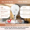 comzler A15 LED Bulbs 60W Equivalent, Warm White 2700K,E12 Small Base LED Round Light Bulb for Ceiling Fan, No Dimmable，6 Pack