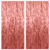 2 Pack Rose Gold Backdrop Birthday Decorations Foil Curtain Backdrop Bachelorette Party Decorations Rose Gold Party Decor Party Streamers Groovy Birthday Decorations Party Backdrop