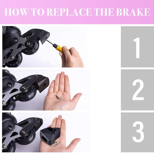 ITurnGlow Kids Boys Adjustable Girls Inline Skates Brake Stopper,Replacement Rollerblade Brake Pads (Black)