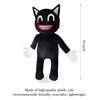 NICERINC Black Cartoon Cat Plush Stuffed Toy, Soft & Embrace Animal Cat Plush Toys, Child Plush Doll, Kids Birthday Gifts
