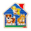 Melissa & Doug Pets Jumbo Peg Wooden Puzzle; Animal Puzzles, Peg Puzzles for Toddlers Ages 1+
