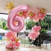 40 Inch Pink Number 7 & Mini Crown Balloon for Birthday Party Decorations, 7th Birthday Party Decorations Pink Theme Party Balloons Decorations Supplies