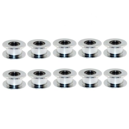 3Dman GT2 20 Toothless Bore 5mm Aluminum Timing Belt Idler Pulley for 6mm Width 3D Printers (10pcs)