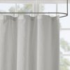 Madison Park Anna Sheers Shower Curtain, Textured Striped Accent Design, Modern Mid-Century Bathroom Decor, Machine Washable, Fabric Privacy Screen 72x72, Grey