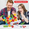 FAVANTIME 48pcs Attack Stack Game Tetra Balance Tower Stacking Blocks Board Games for 1-4 Players Family Games for Kids, Adults, Party, Travel Team Building Blocks Toy