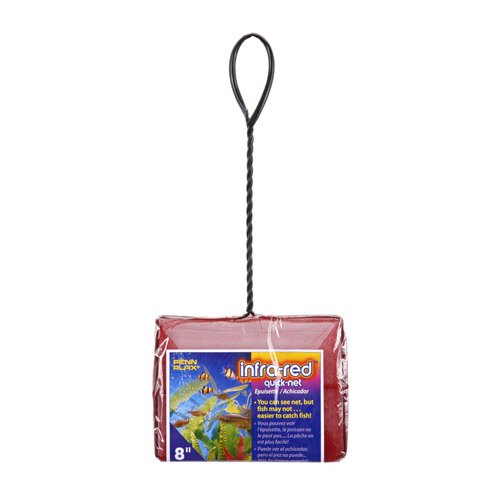 PENN-PLAX Infra-Red Quick-Net Aquarium Fish Net – Red Color for Invisibility – Durable, Strong, a...