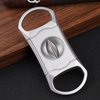 CIGARISM V-Cut Cigar Cutter Stainless Steel Blade, Up to 60+ Ring Gauge in Leather Gift Case (Silver)