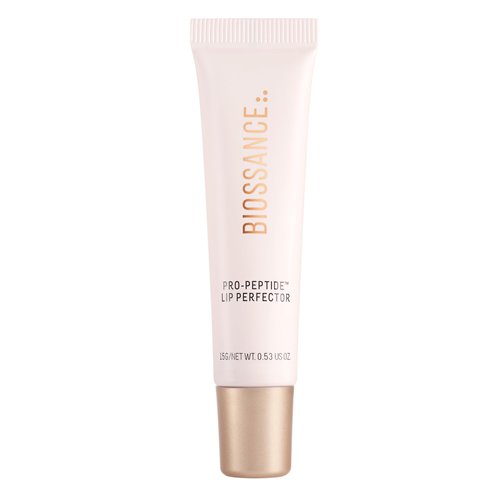 Biossance, Pro-PeptideTM Lip Perfector, squalane + peptides and hyaluronic acid treatment for lips, moisturizing daily lip balm for smooth lips, H2Glow - CLEAR, 1 count