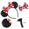 zhezesmila Mouse Ears Headbands for Women Sequin Polka Dot Bow Headband Hair Accessories for Birthday Costume Party Decorations